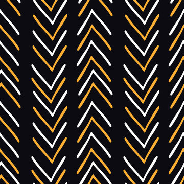 African seamless pattern with bogolanfini symbols.  Ethnic wallpaper for cover design.
