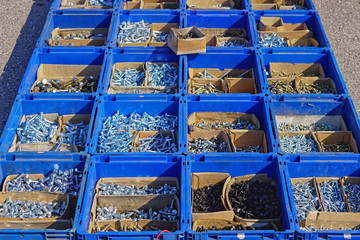 Boxes of bolts