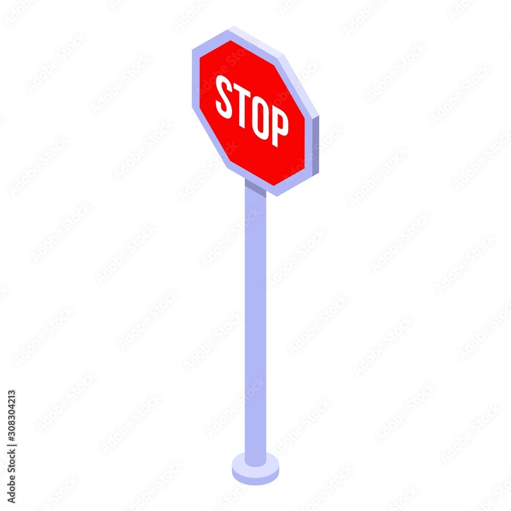 Poster stop and give way icon. isometric of stop and give way vector icon for web design isolated on white 