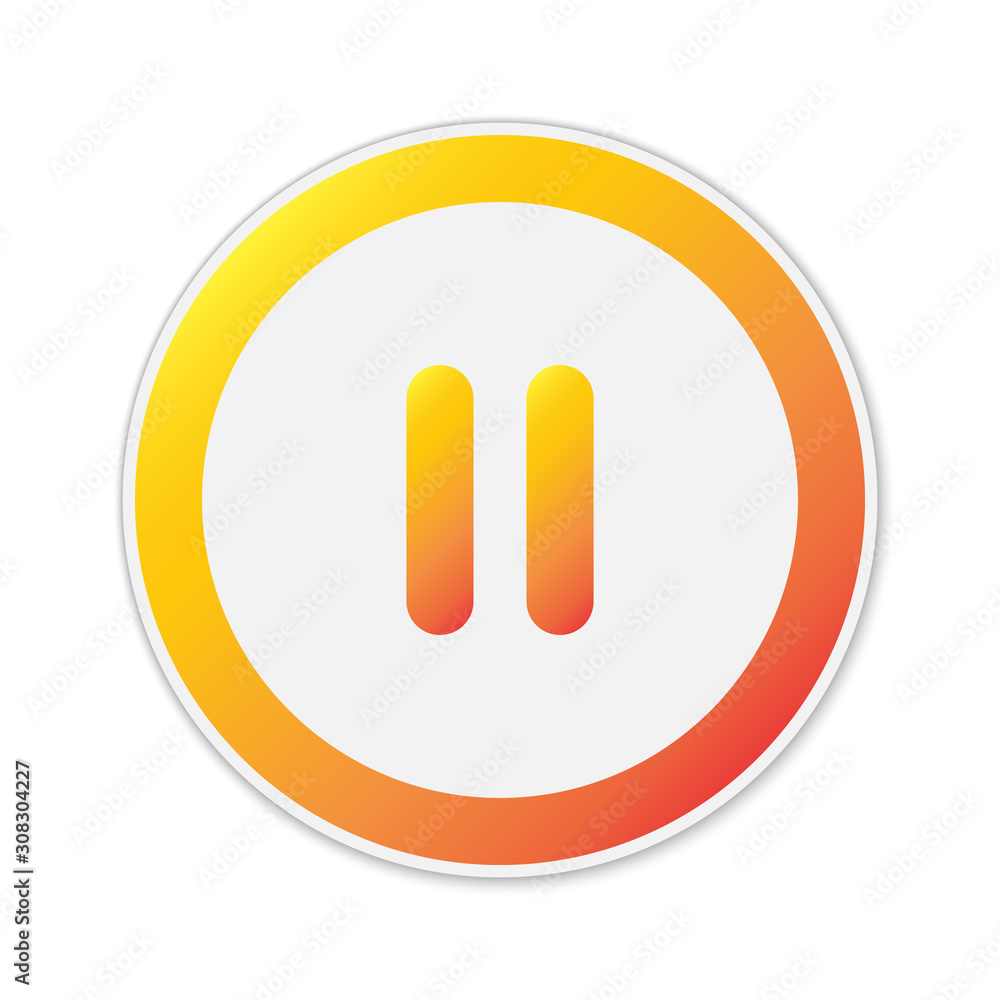 Poster vector pause button isolated.