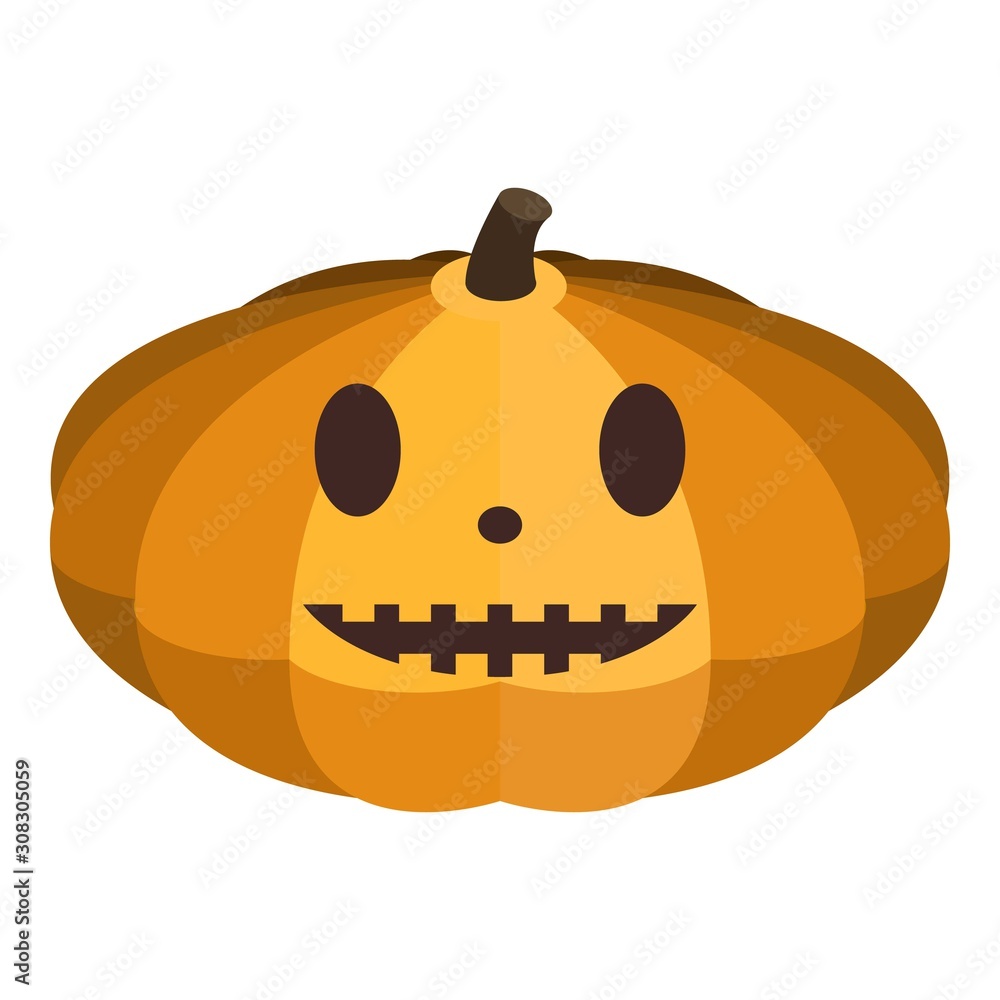Poster evil smiling pumpkin icon. isometric of evil smiling pumpkin vector icon for web design isolated on 