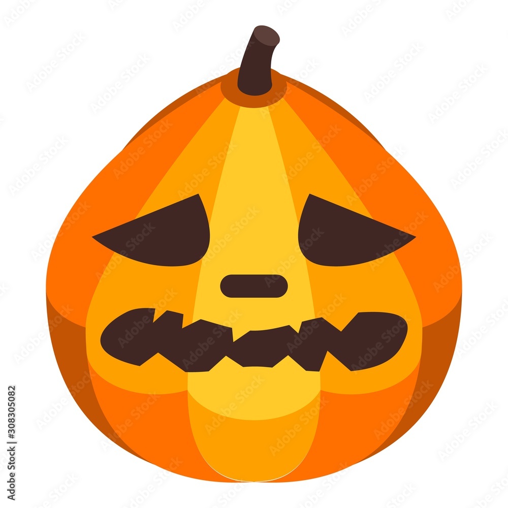 Wall mural evil pumpkin icon. isometric of evil pumpkin vector icon for web design isolated on white background - Wall murals