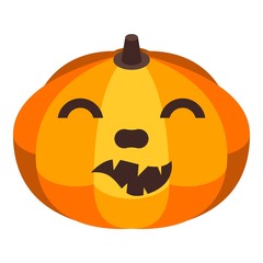 Orange holiday pumpkin icon. Isometric of orange holiday pumpkin vector icon for web design isolated on white background