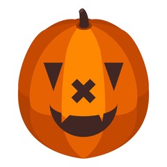 Funny party pumpkin icon. Isometric of funny party pumpkin vector icon for web design isolated on white background