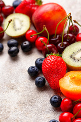 Fruits and berries summer background