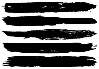 Set of vector grunge brushes. Abstract strokes of dry paint