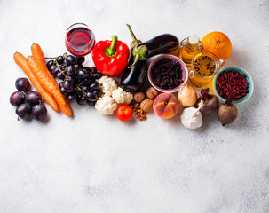 Obraz na płótnie Canvas Antioxidants in products. Clean eating