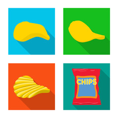 Isolated object of popcorn and roast logo. Collection of popcorn and farm stock vector illustration.