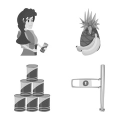 Vector illustration of food and drink symbol. Collection of food and store vector icon for stock.