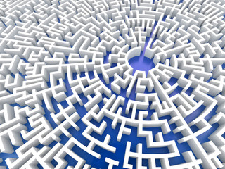 Infinite maze, choices and challenge theme; original 3d rendering illustration
