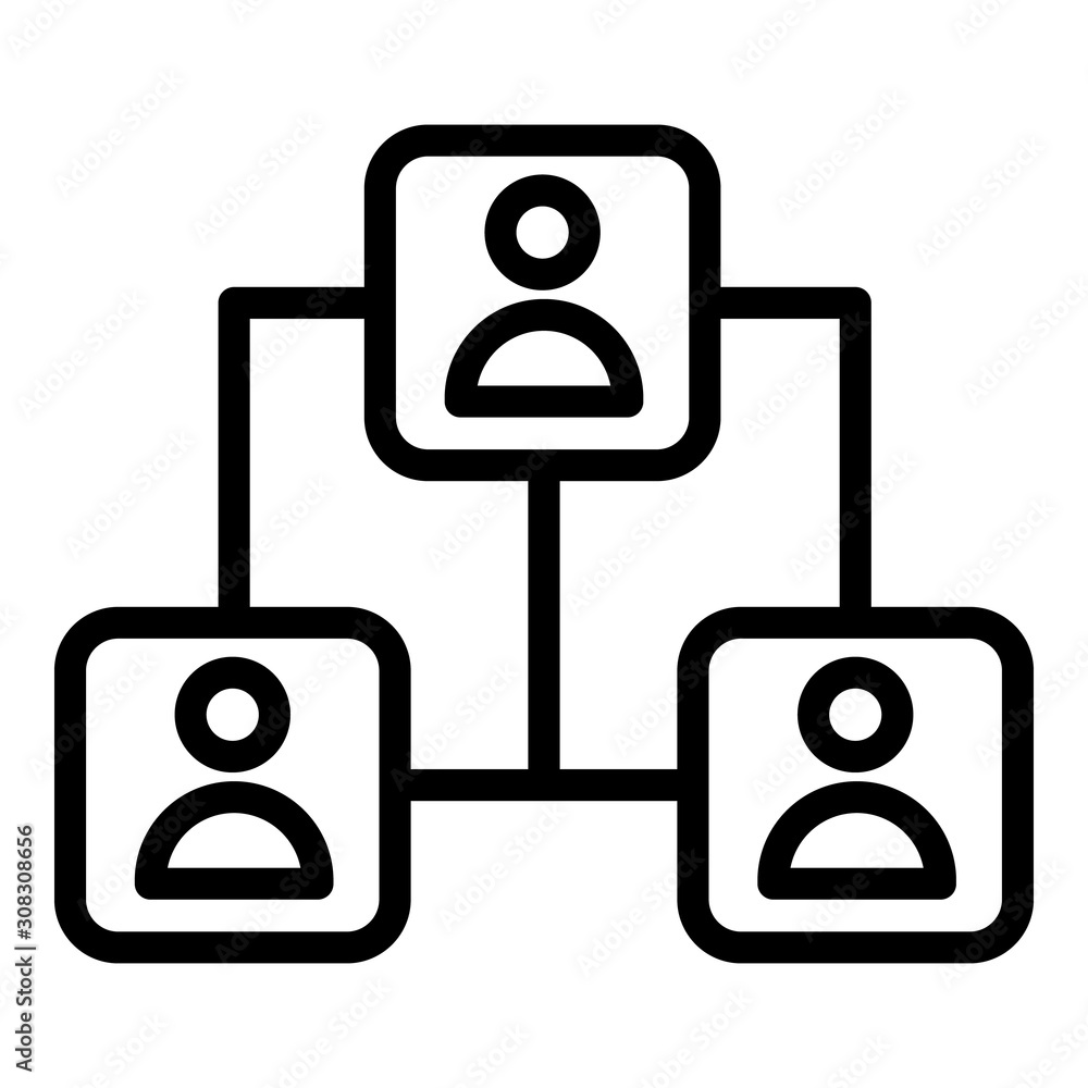 Poster people network icon. outline people network vector icon for web design isolated on white background