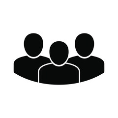Group of people icon, white background, vector image.