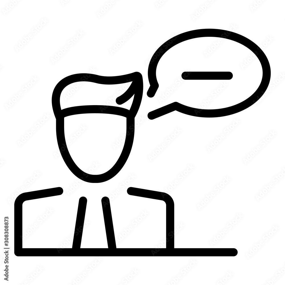 Poster answer chat icon. outline answer chat vector icon for web design isolated on white background