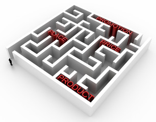 Maze concept, choices and challenge theme; original 3d rendering illustration