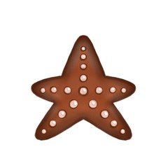 Gingerbread star isolated on white background. Chocolate cookies with cream illustration.