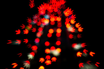 Light bokeh colorful in nightlight on black background