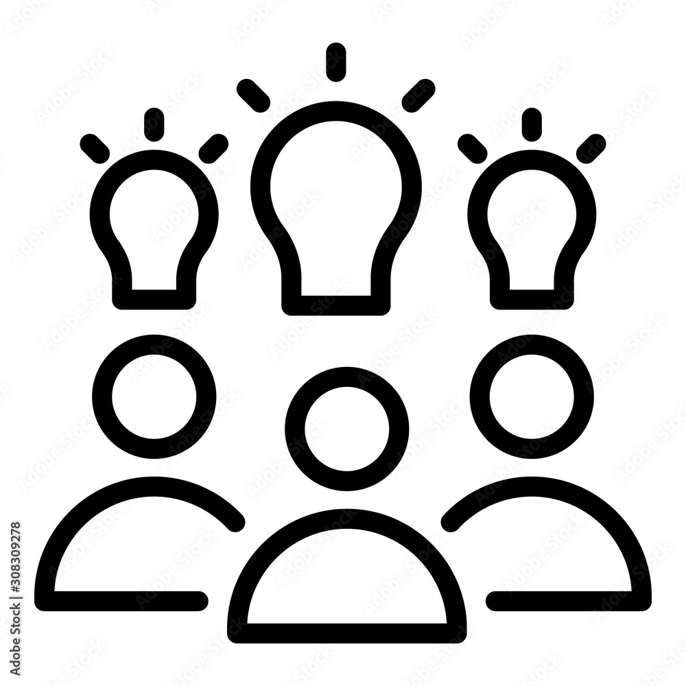 Poster team idea work icon. outline team idea work vector icon for web design isolated on white background