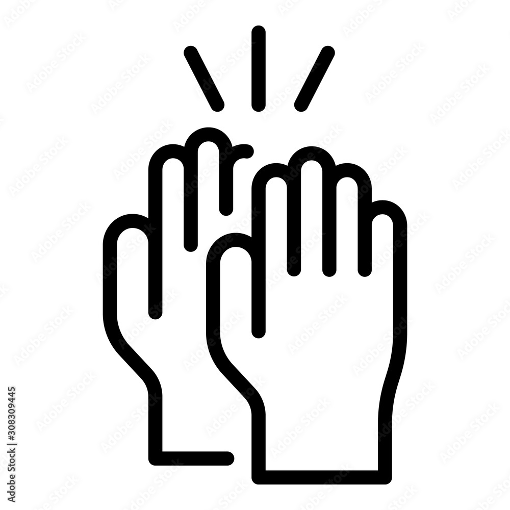 Poster hands clap icon. outline hands clap vector icon for web design isolated on white background