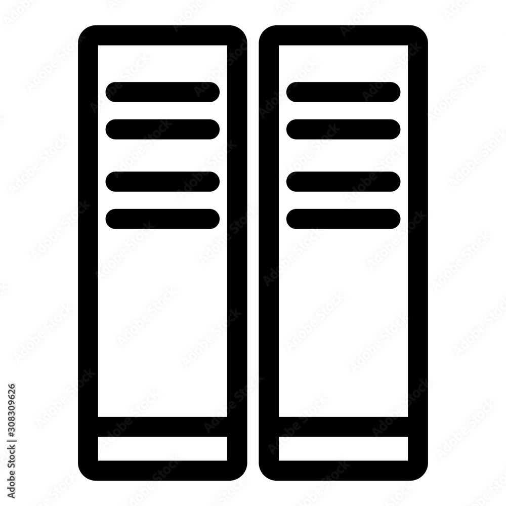 Poster book stack icon. outline book stack vector icon for web design isolated on white background