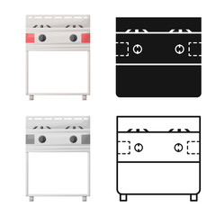 Vector design of stove and oven logo. Graphic of stove and kitchenware vector icon for stock.