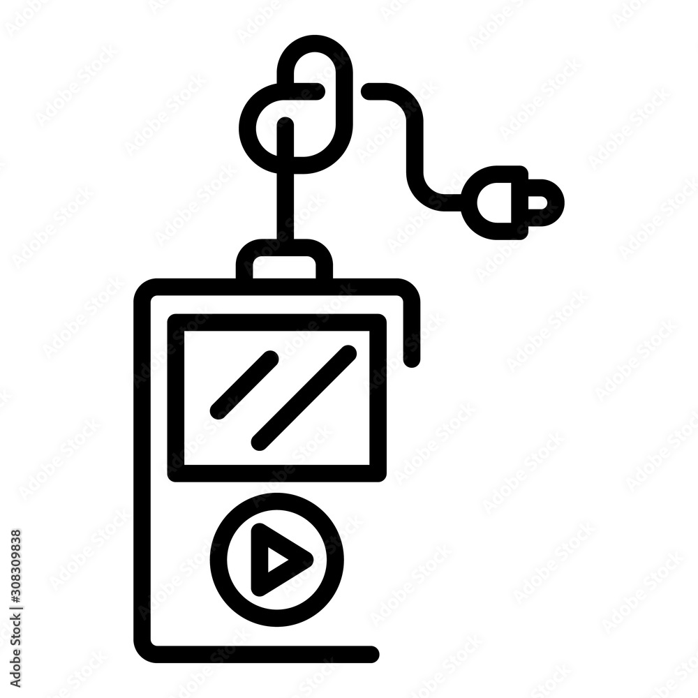 Aufkleber music player icon. outline music player vector icon for web design isolated on white background