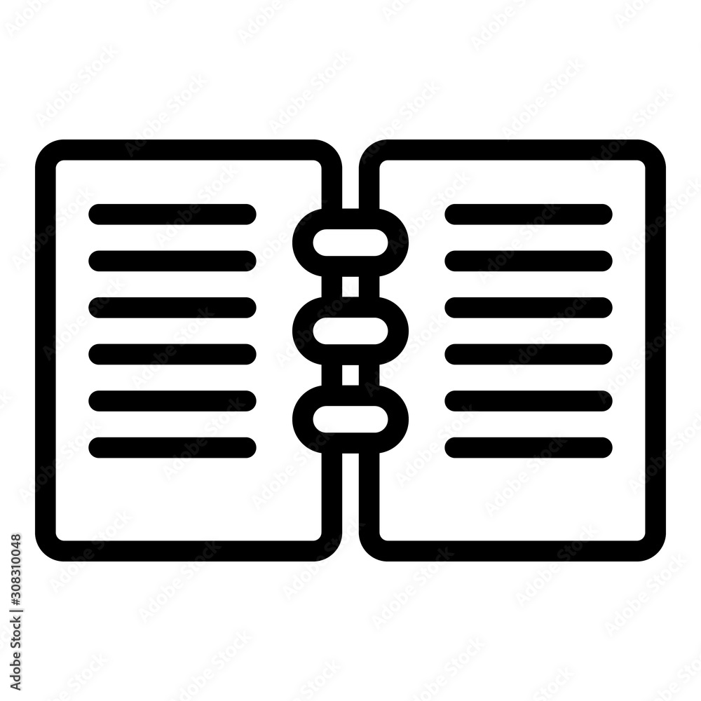 Poster open notebook icon. outline open notebook vector icon for web design isolated on white background