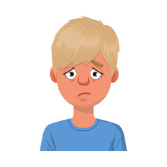 Vector illustration of guy and sad logo. Set of guy and expressing stock symbol for web.
