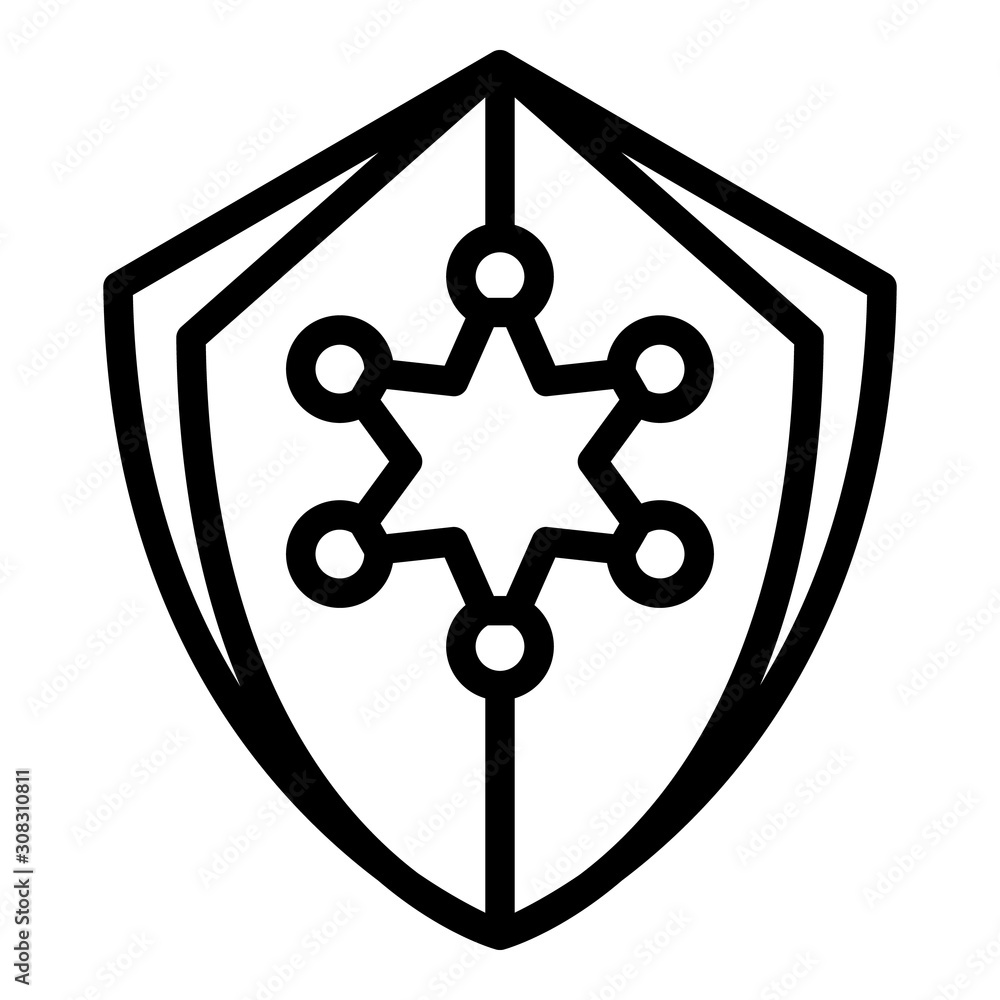 Poster justice shield icon. outline justice shield vector icon for web design isolated on white background