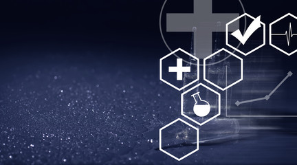 Medical drug ampoules. Medicines for injection.