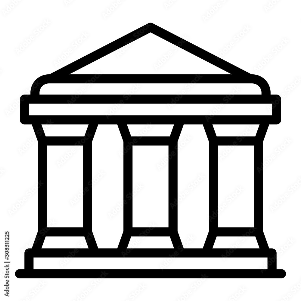 Poster justice building icon. outline justice building vector icon for web design isolated on white backgro