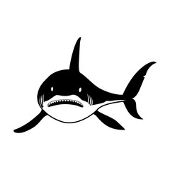 Fish shark vector icon.Black vector icon isolated on white background fish shark .