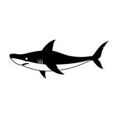 Shark vector icon.Black vector icon isolated on white background shark.