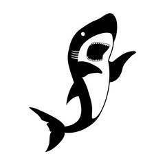 Fish shark vector icon.Black vector icon isolated on white background fish shark .