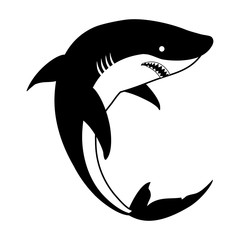 Fish shark vector icon.Black vector icon isolated on white background fish shark .