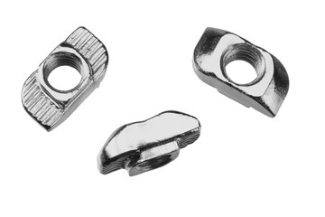 Free-Nut for Aluminum Profiles isolated on a white background. top view