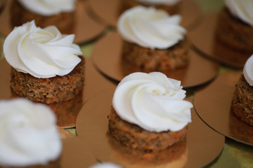 Beautiful festive cake biscuit with different creams