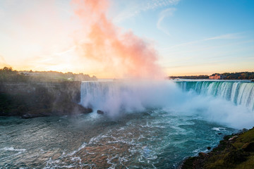 Niagara Falls is a group of three waterfalls at the southern end of Niagara Gorge, between the...