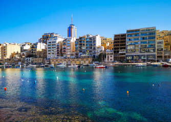 Obraz premium City view of St.Julians, Malta