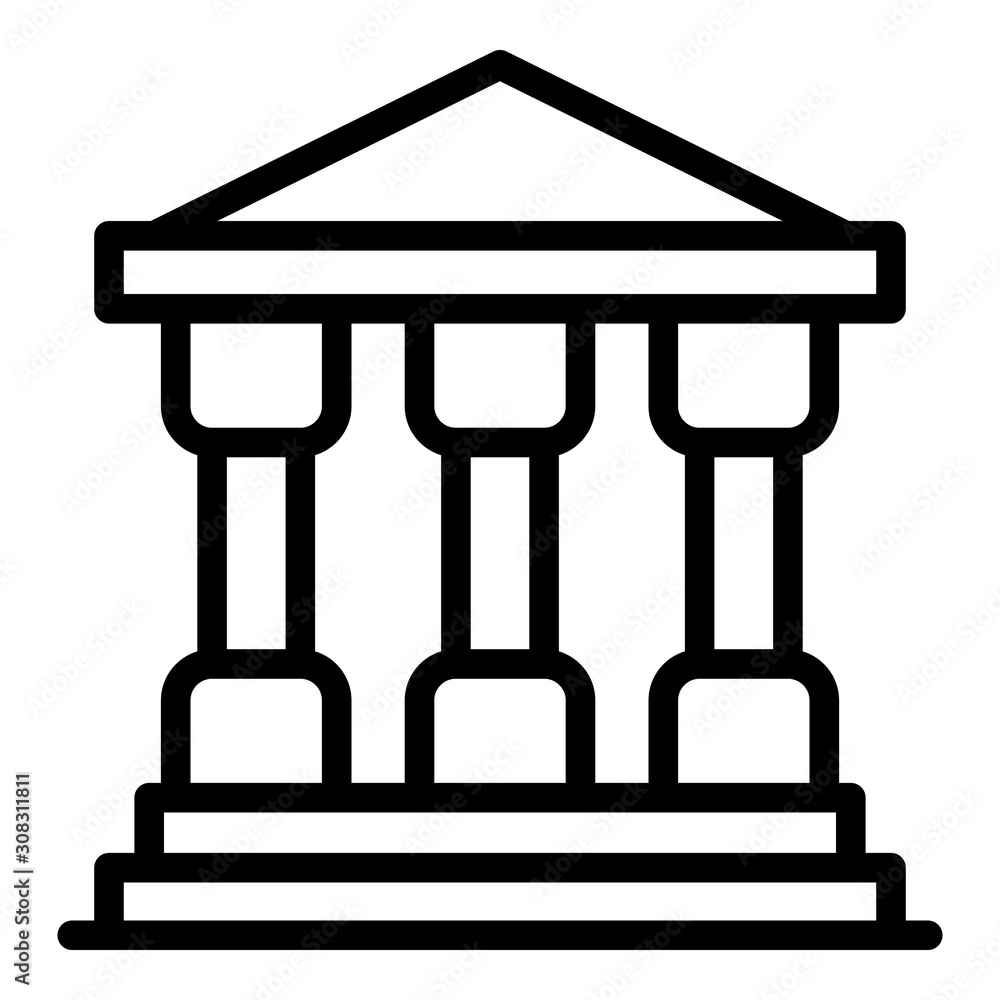 Poster justice building icon. outline justice building vector icon for web design isolated on white backgro