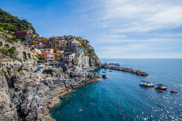 Fototapeta na wymiar Manarola one of the five coastal villages of the National Park of the Cinque Terre