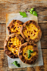 Potato pumpkin rye galette mini