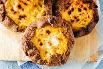 Potato pumpkin rye galette mini