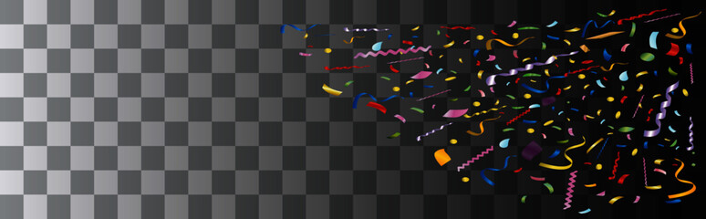 Confetti shot isolated on gradient background