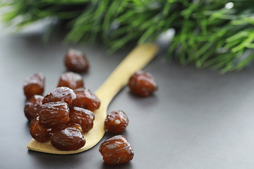 Healthy foods. Dried fruits for diet. Prunes, dates, raisins and figs. Healthy and proper nutrition for life.