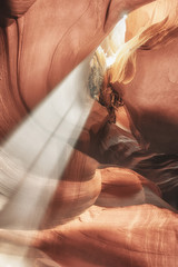 light beam in famous Canyon Antelope near Page, Arizona, USA,  Travel concept