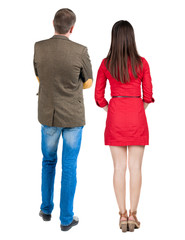 Back view of couple.