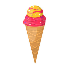 Ice cream in cone vector icon.Cartoon vector icon isolated on white background ice cream in cone.