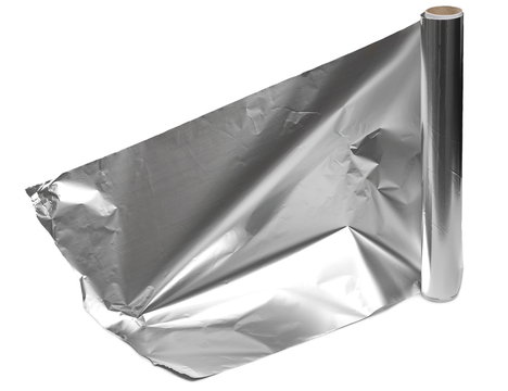 Aluminum Foil Roll Isolated On White Background 