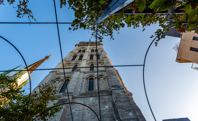 blue sky near Rouen cathedral