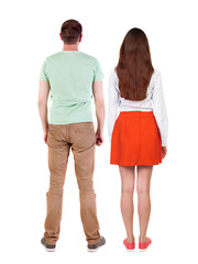 Back view of couple.
